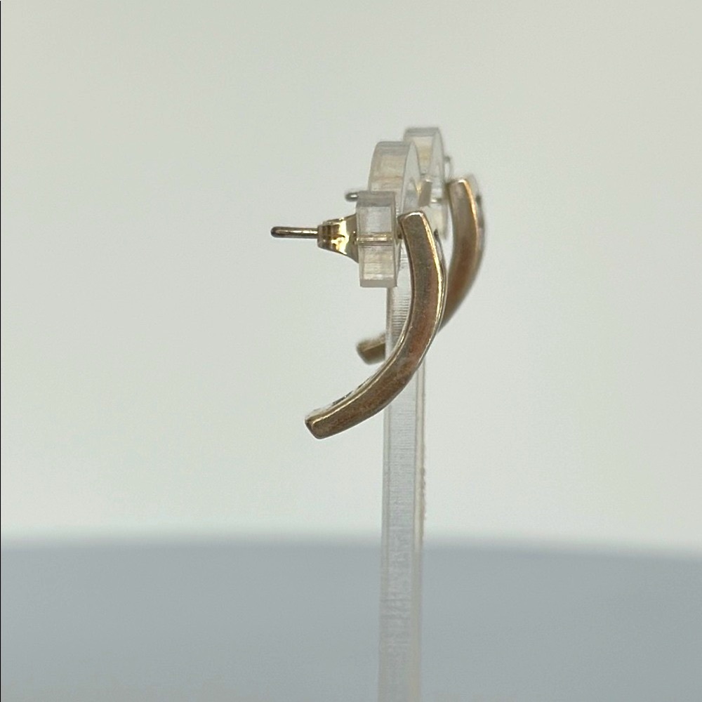 925 Silver And Purple Rectangular Stone Earrings - image 2